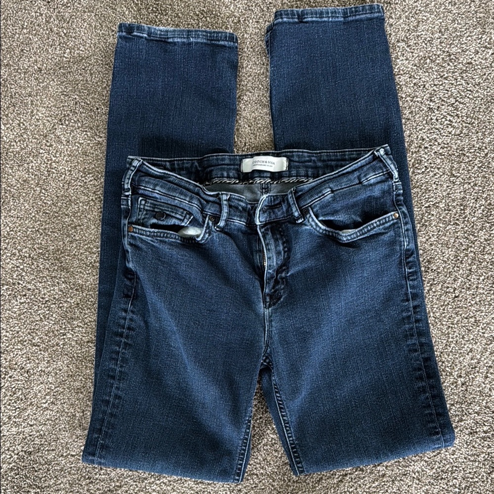 Scotch & Soda Blue Straight Leg Jeans.